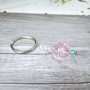 2/$10 Pink Beaded Key Holder, Keychain, Key Ring